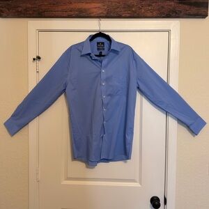 Stafford Travel Easy-Care Dress Shirt/Blue/Fitted 16 / 34-35 Excellent Condition